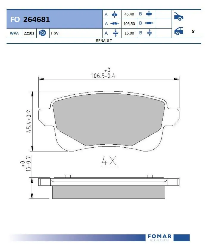 Brake Pad Set, disc brake